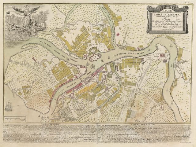 Mappa storica di San Pietroburgo