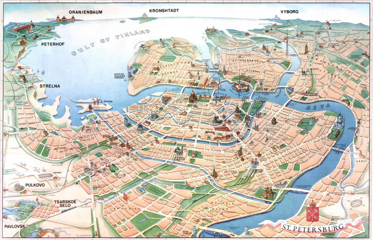 Mappa dei luoghi di interesse di San Pietroburgo