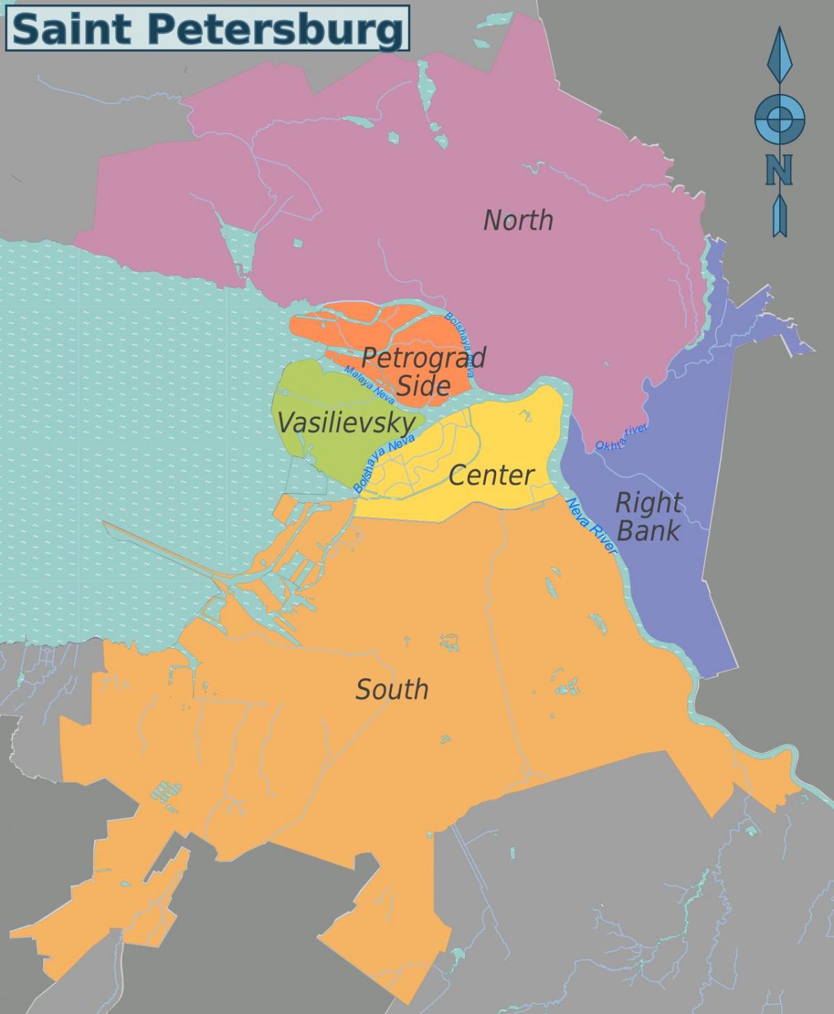 Mappa dei quartieri di San Pietroburgo