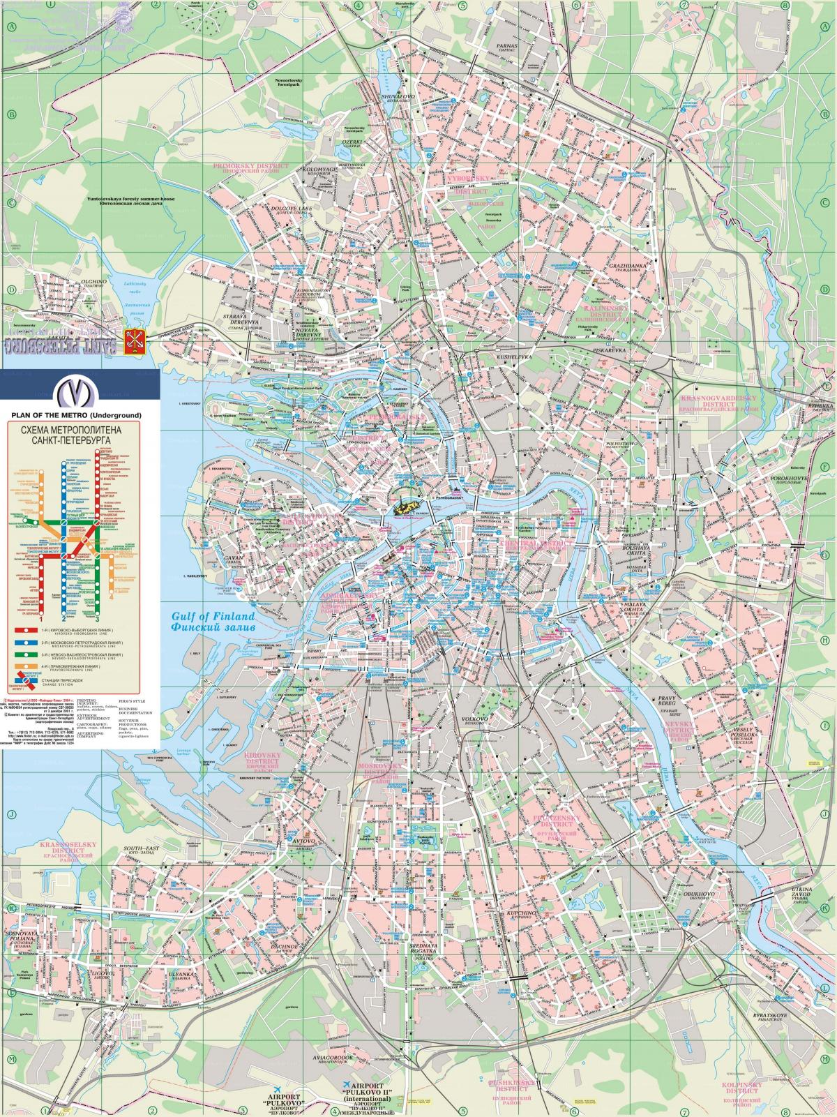 Mappa della città di San Pietroburgo