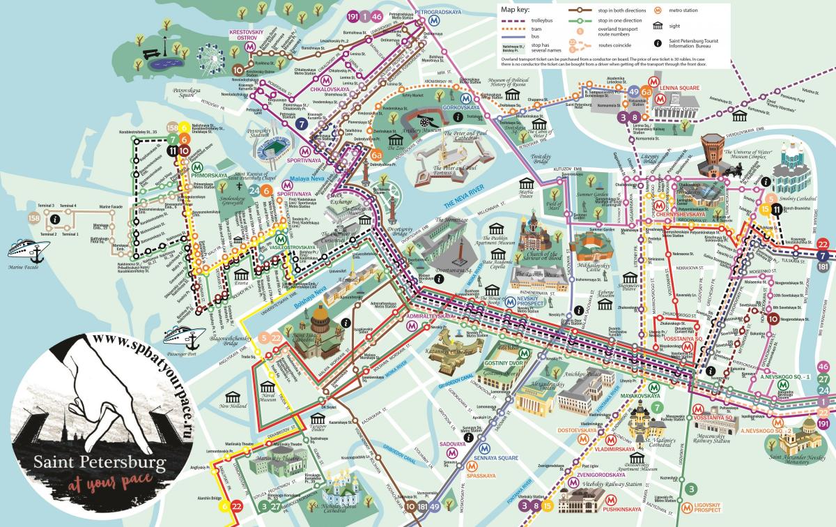 Mappa dei trasporti di San Pietroburgo