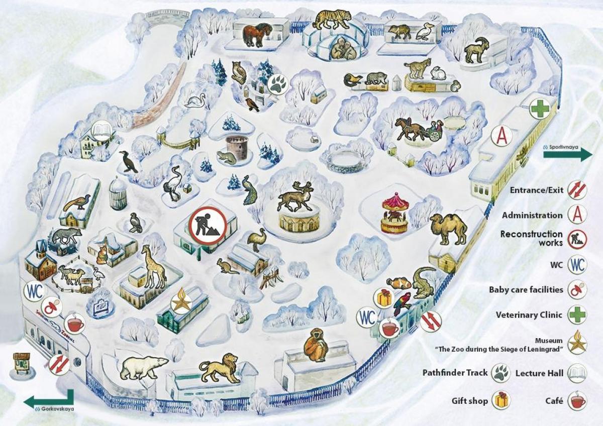 Mappa del parco zoologico di San Pietroburgo